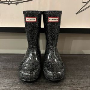 Black Sparkle Hunter Rain Boots
